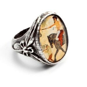 George Frost Silver Tone Frohawk Ring Sz 8